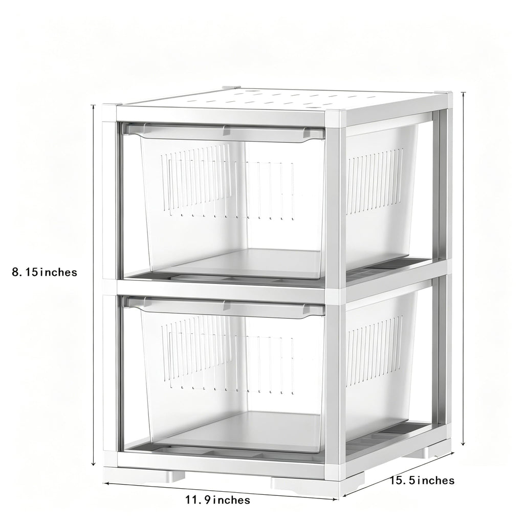 2-Tier Stackable Reptile Enclosure with Sliding Drawer Doors T102995