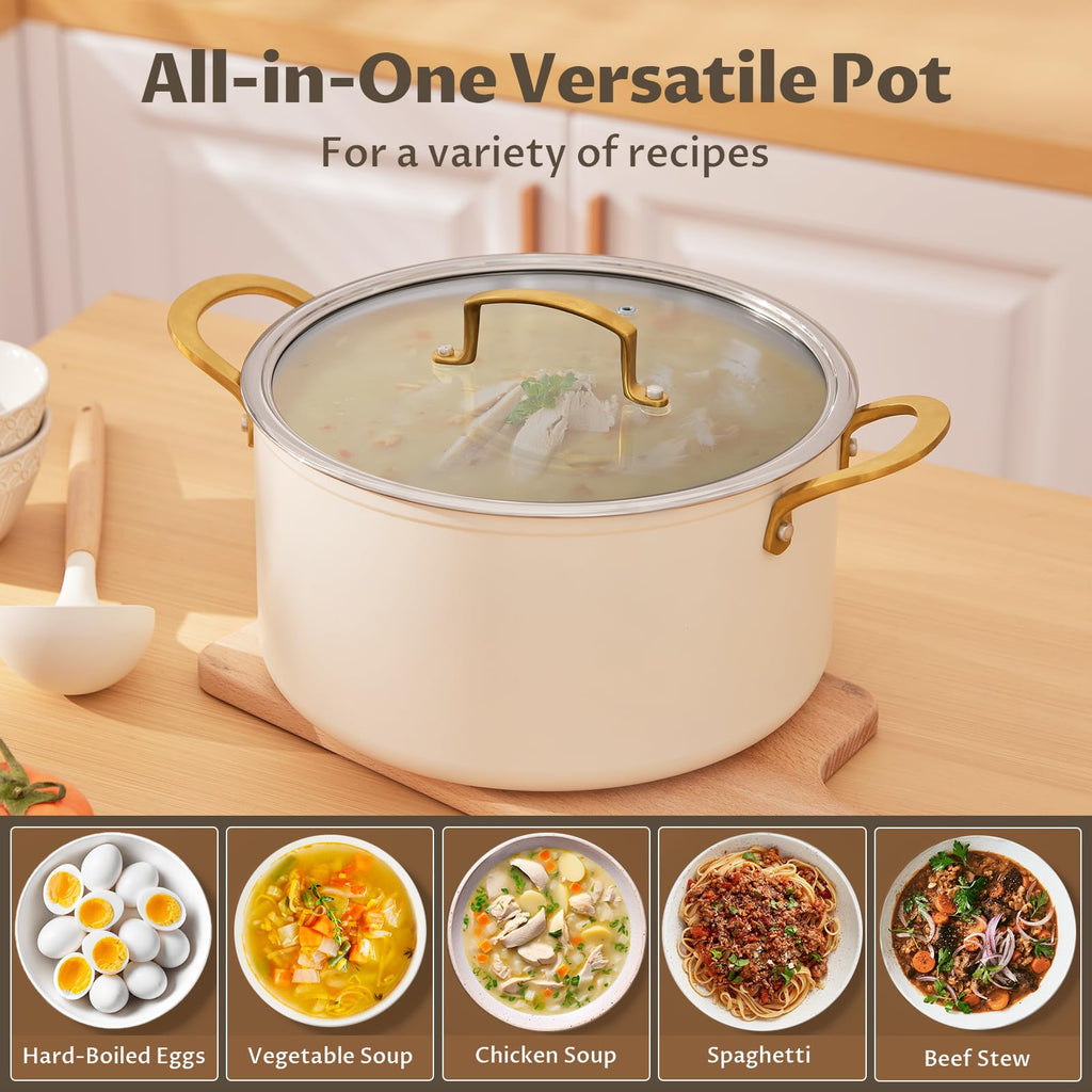 12QT Ceramic Nonstick Stock Pot with Lid A13798