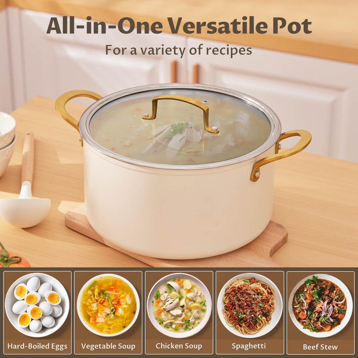 12QT Ceramic Nonstick Stock Pot with Lid A13798