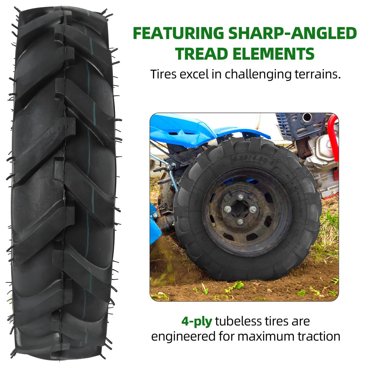 4.80/4.00-8 Tubeless Tires 2-Pack R4721