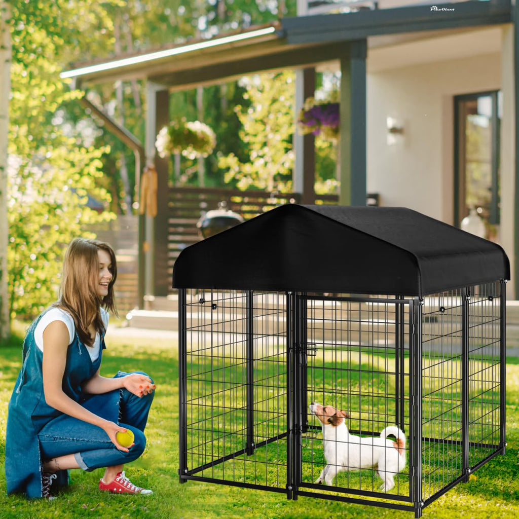 Welded Wire Dog Kennel with Roof S384