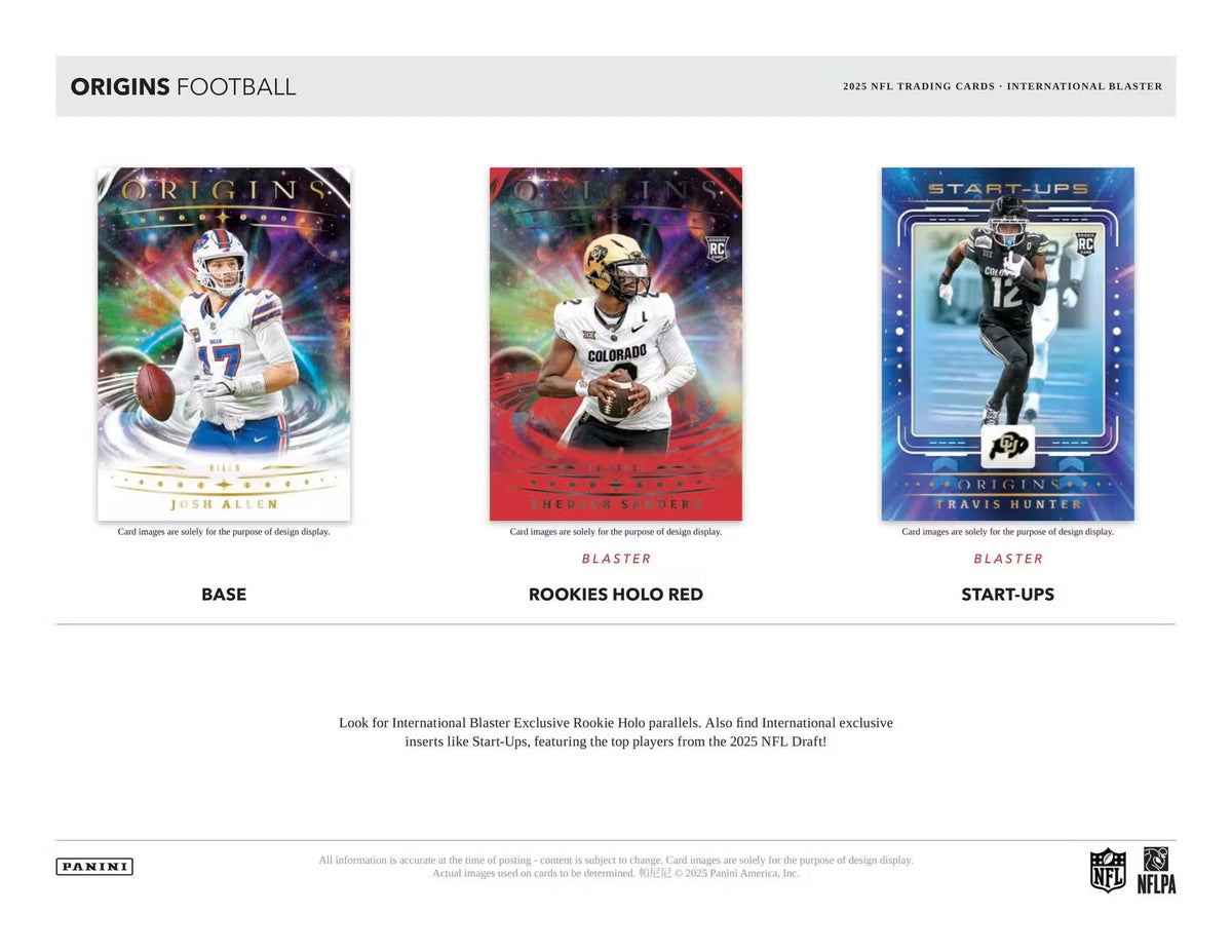 2025 Panini Origins Football International 6-Pack Blaster Trading Card Box A474