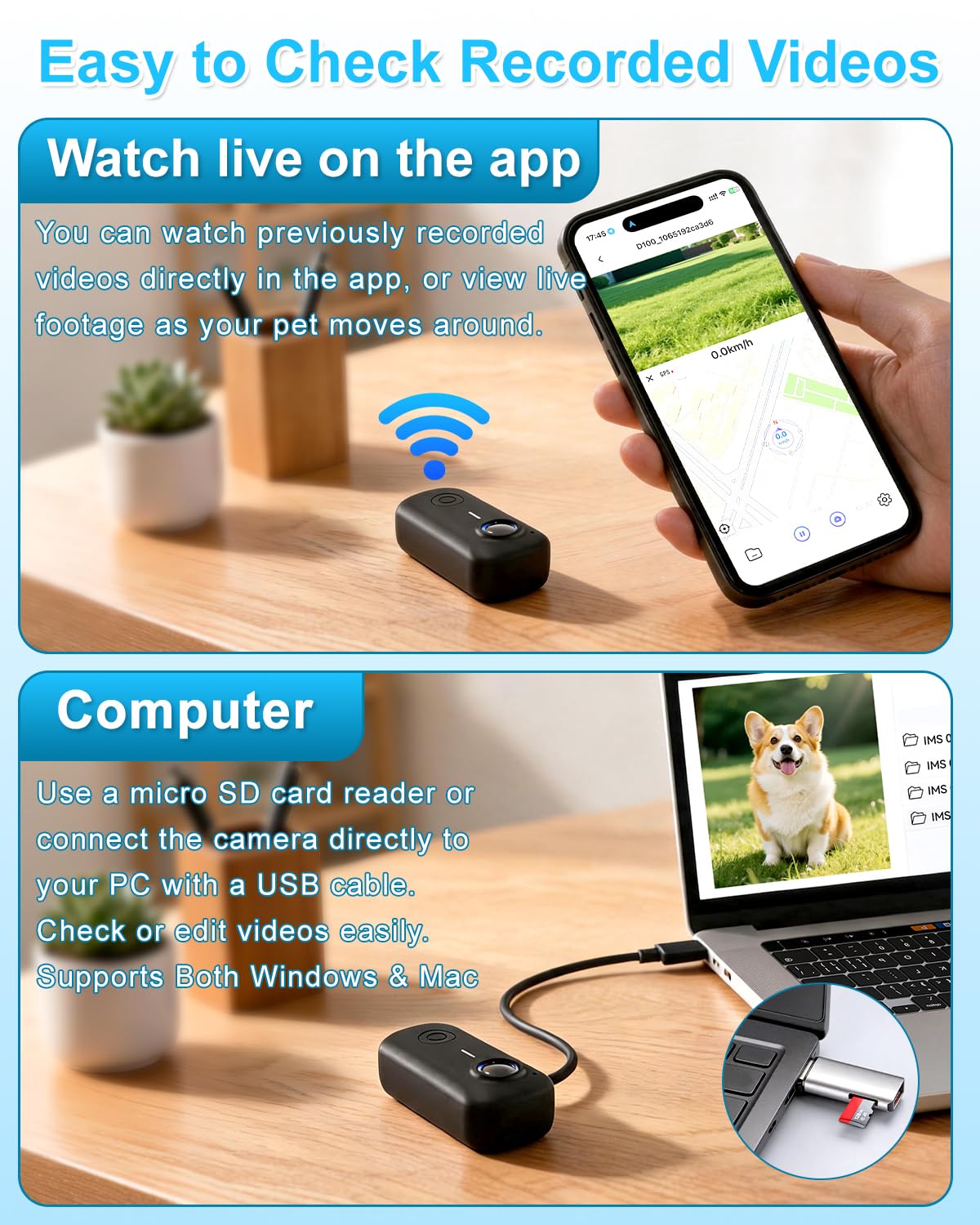Cat Camera Collar with 1080P HD Video Record, XS-Size Pet POV Cam, 8GB SD Card F240