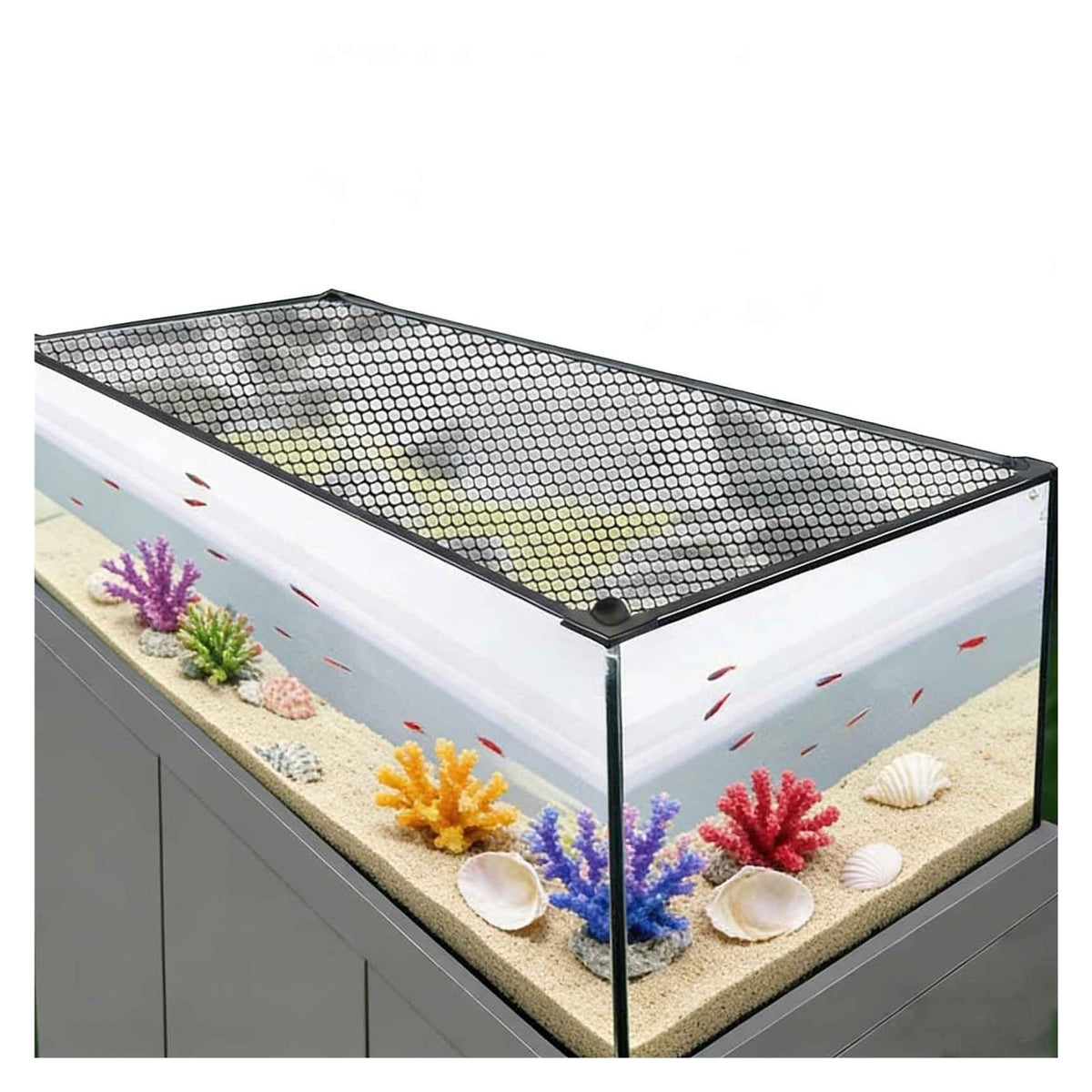 Aquarium Lid, Anti Jumping Fish Tank Lid, Magnetic Mesh Screen Netting M713383