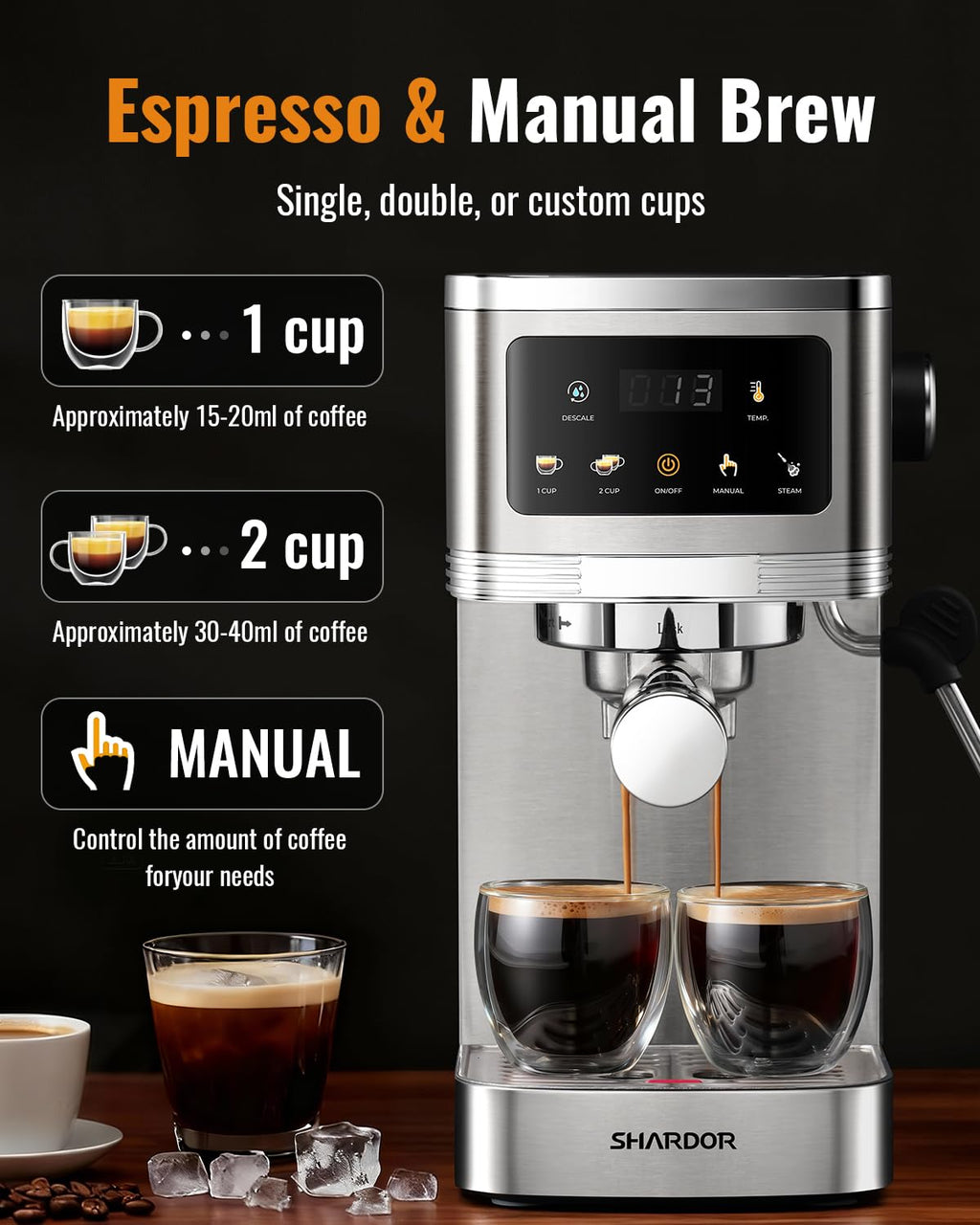 20 Bar Espresso Machine with Milk Frother and Touchscreen Z912354