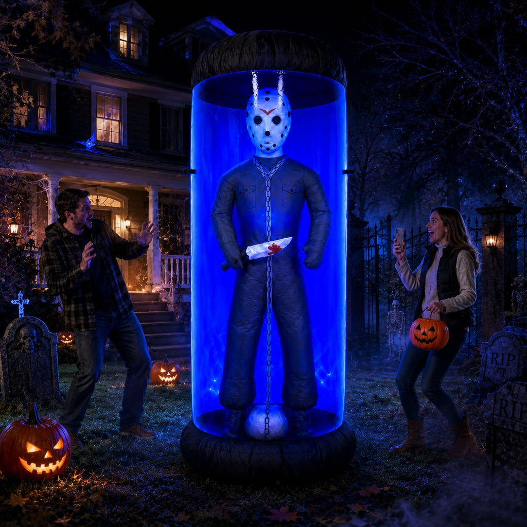 7.6FT Halloween Inflatable Outdoor Decoration with Blue LED Lights Z230
