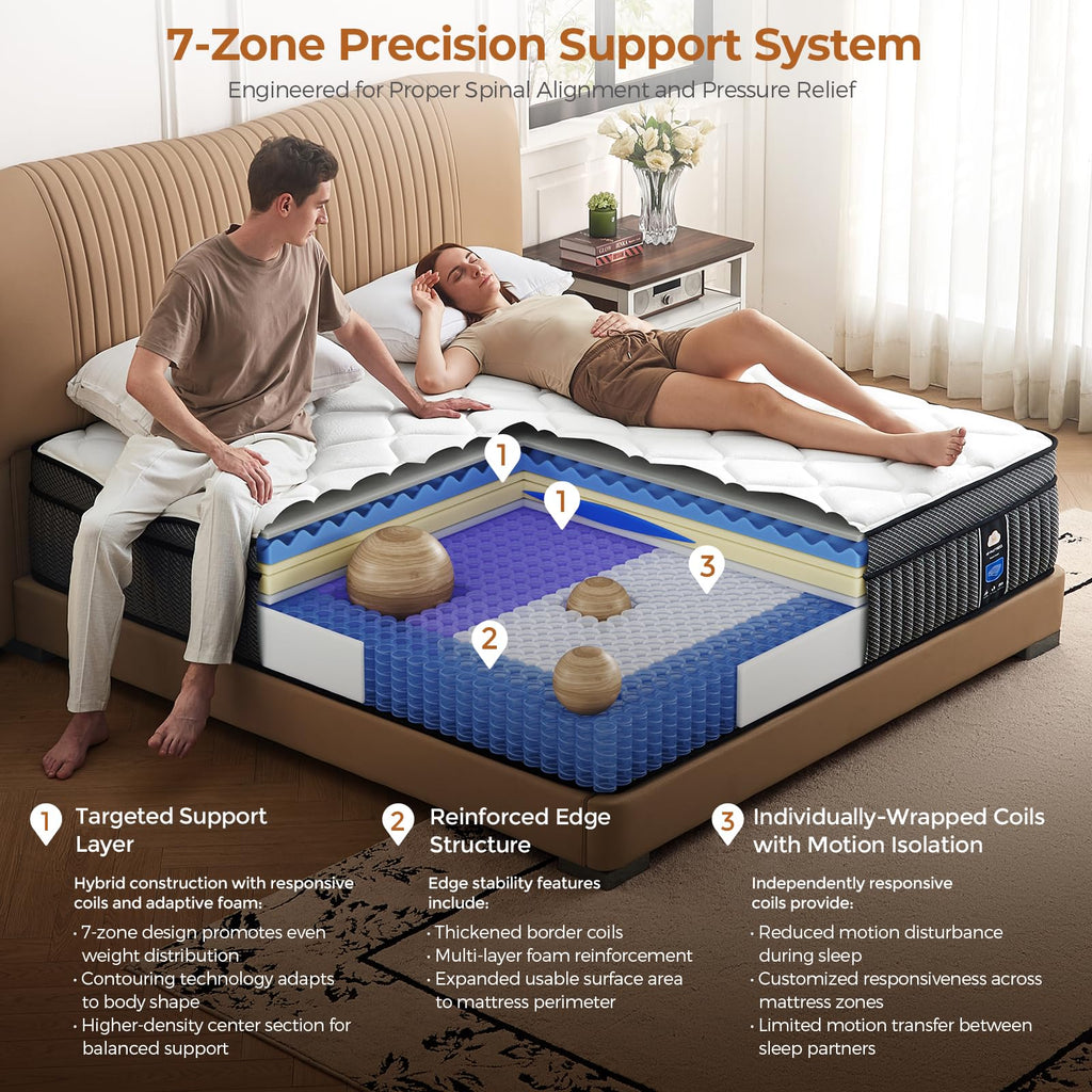 10 inch Full Size Hybrid Mattress in a Box F9364
