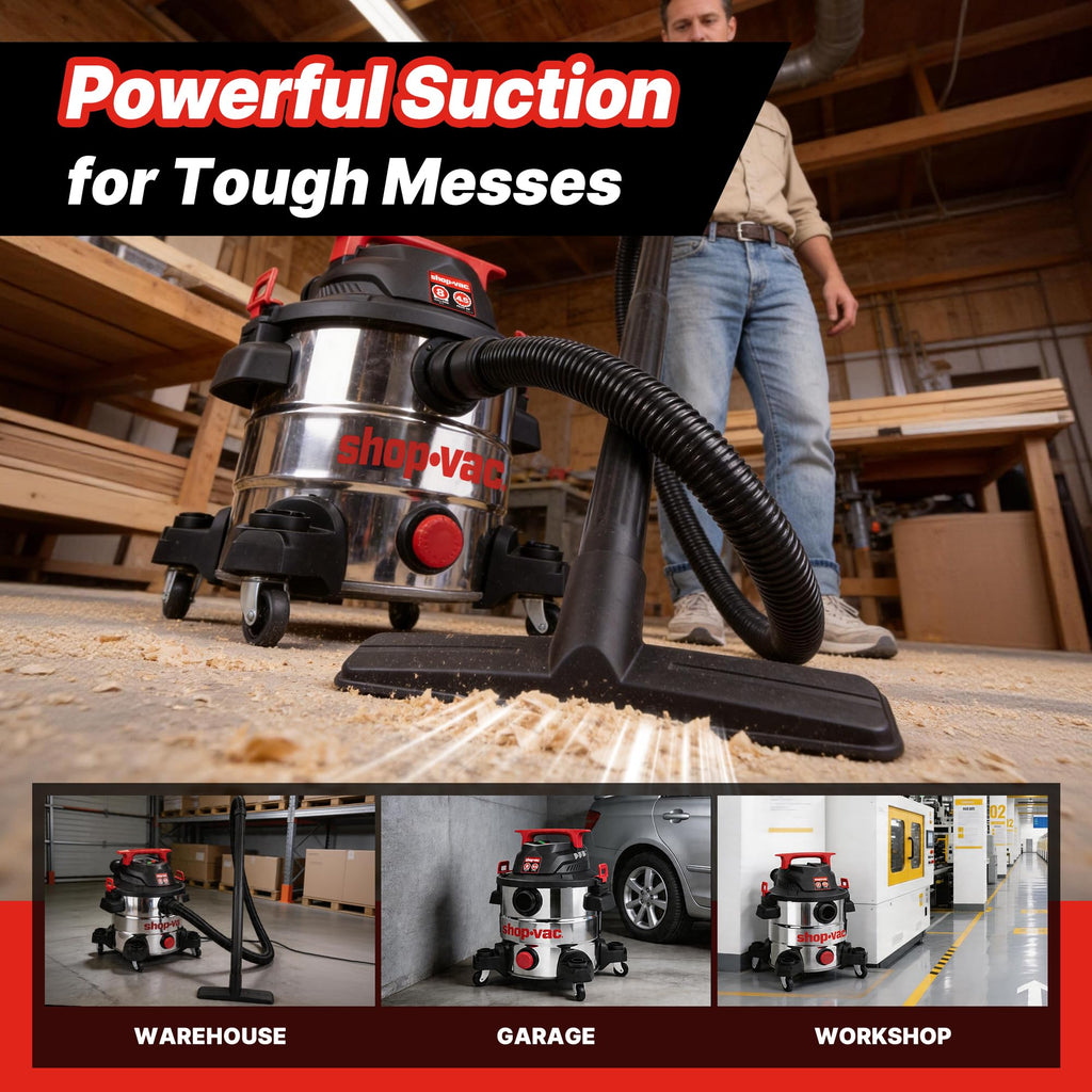 8 Gallon Stainless Steel Wet/Dry Vacuum M431535