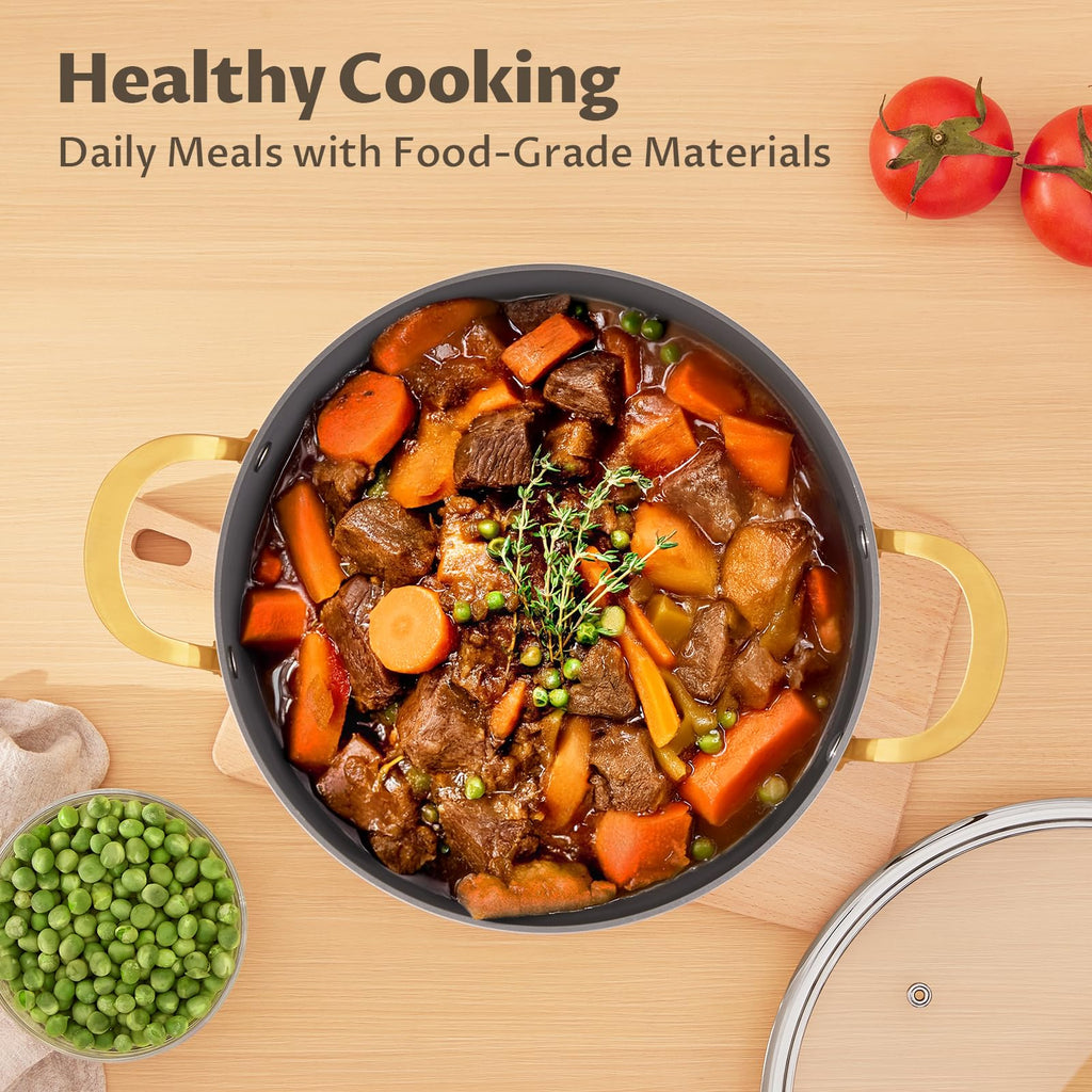12QT Ceramic Nonstick Stock Pot with Lid A13798