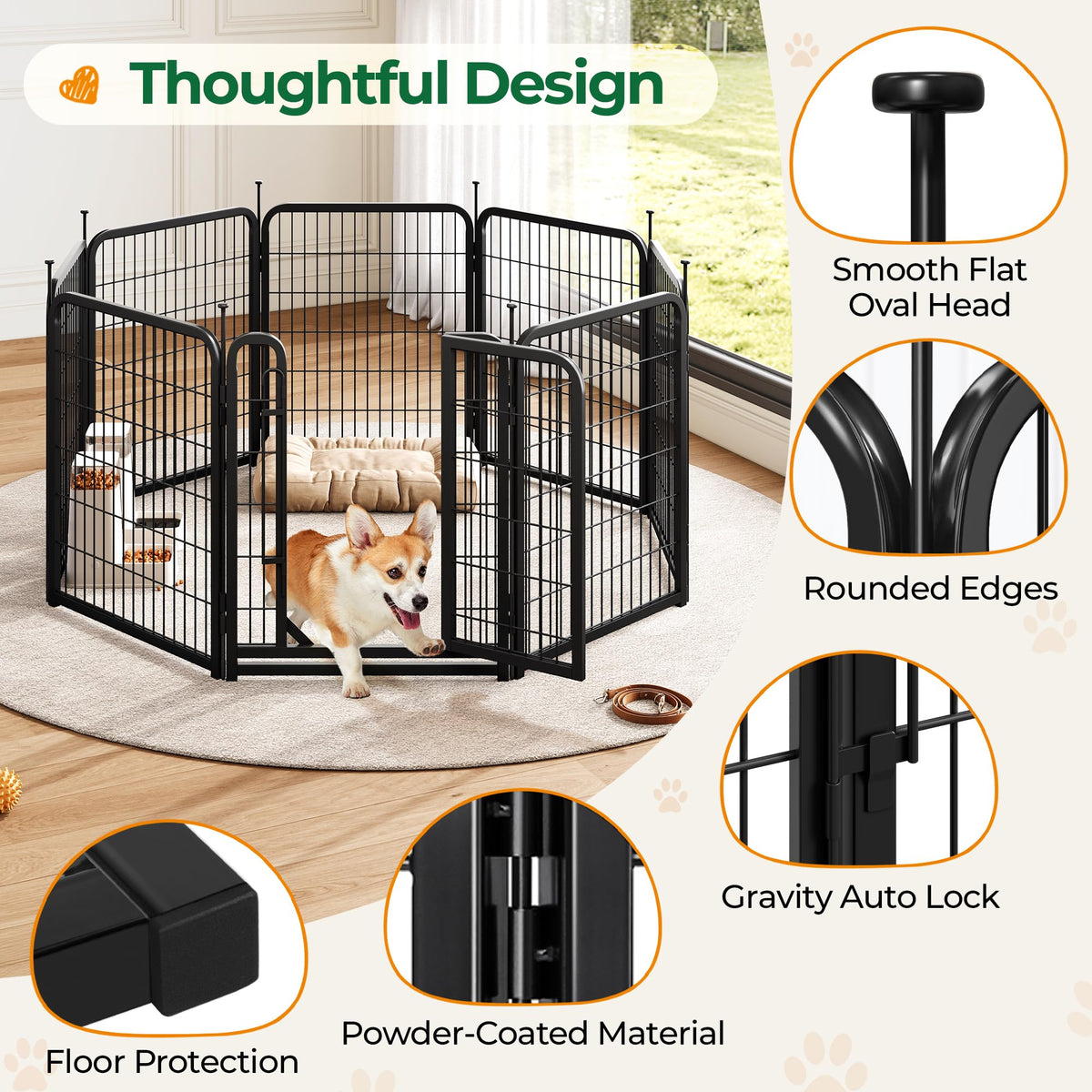 32 Inch 16 Panels Heavy Duty Dog Playpen V592