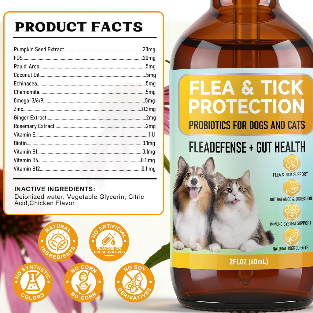 4-in-1 Natural Herbal Supplement Drops for Dogs & Cats W356