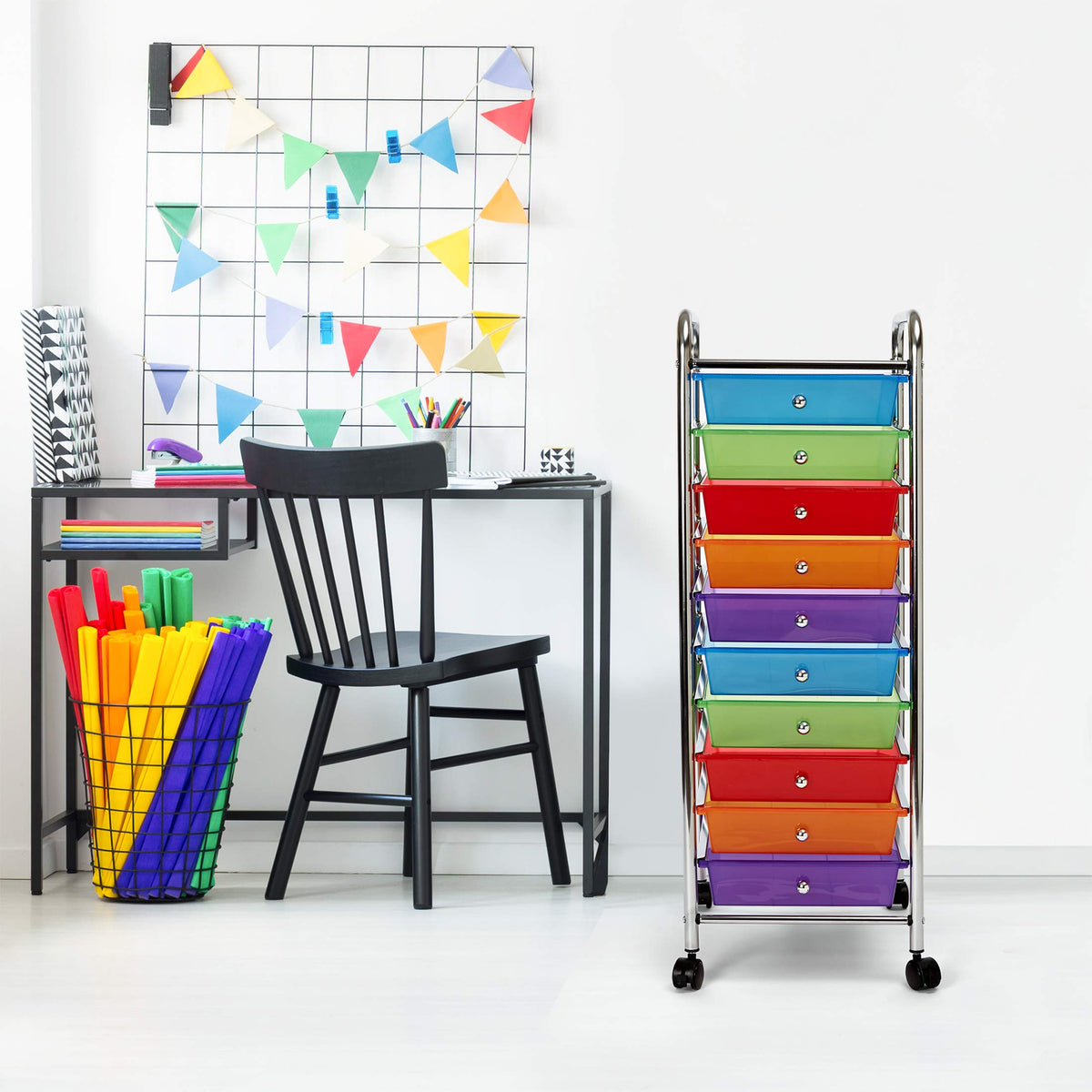 10 Drawer Rolling Storage Cart U468