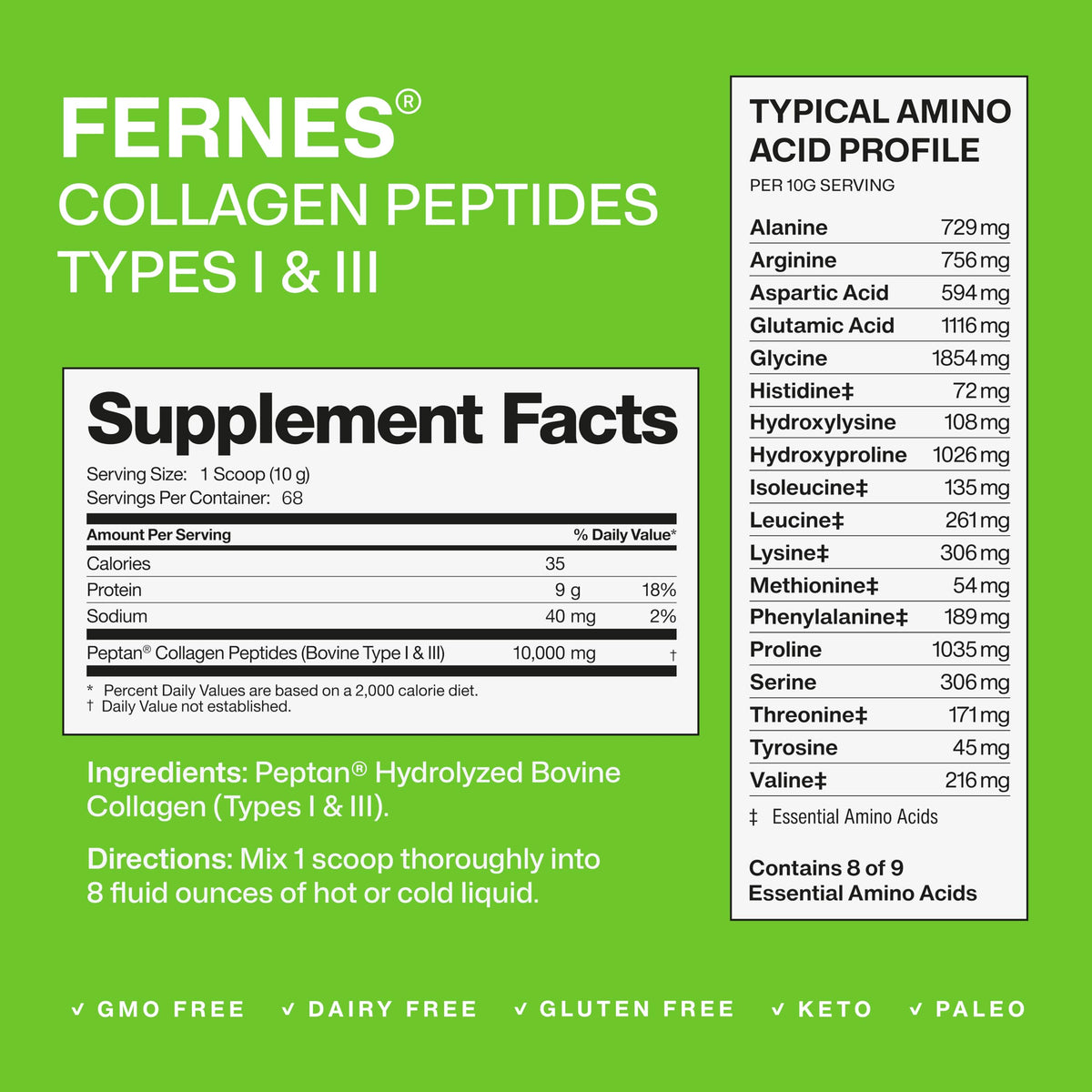 Collagen Peptides Type I & III Hydrolyzed Protein L604