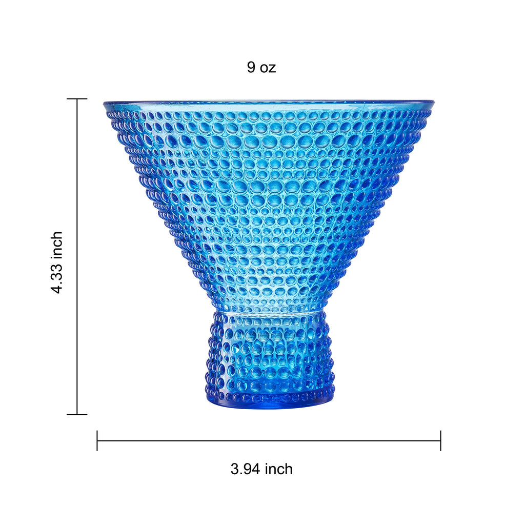 Plastic Martini & Cocktail Drinking Glasses Set of 6 14oz Shatterproof Acrylic F721167