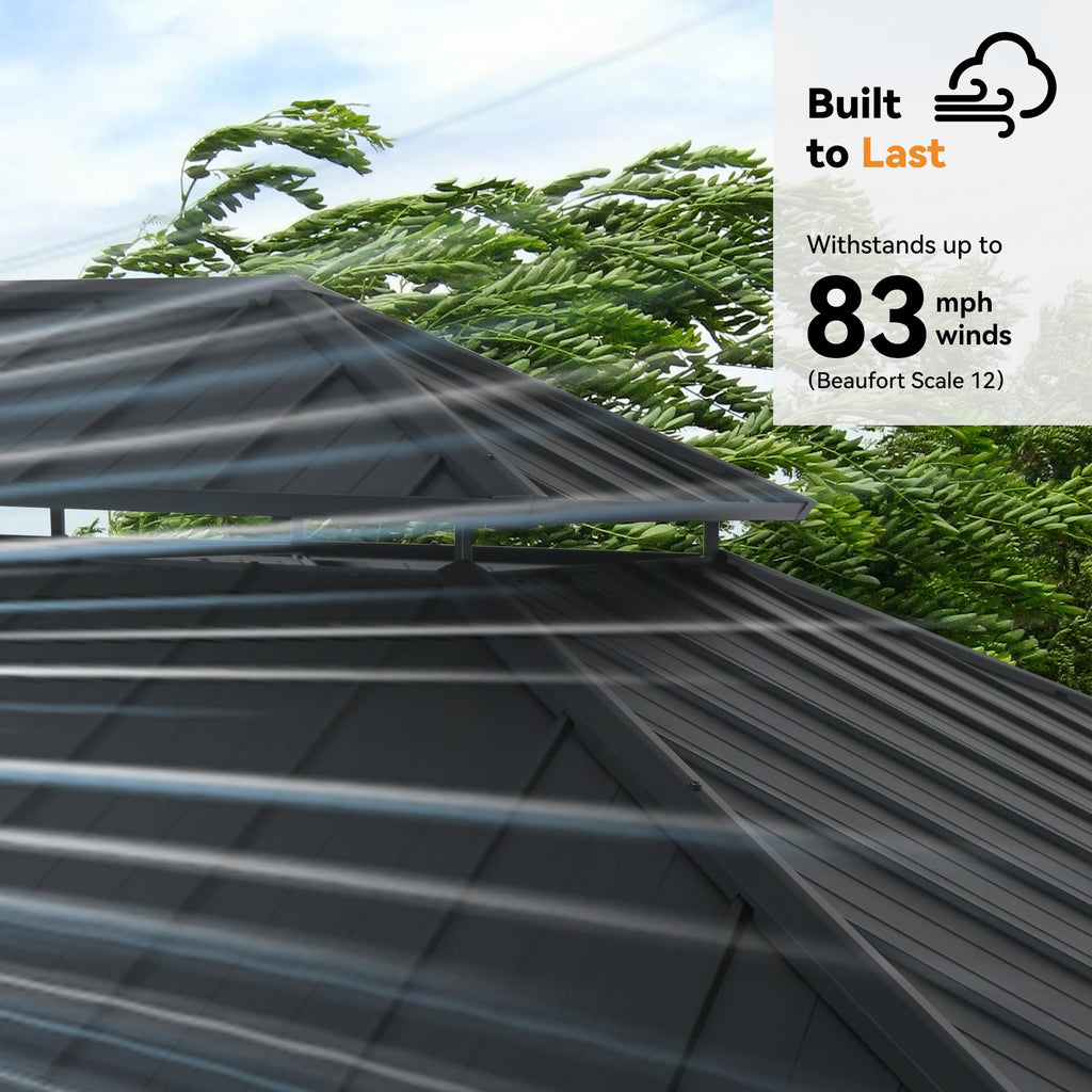 Wood Gazebo 13x15 with Galvanized Steel Roof B6724