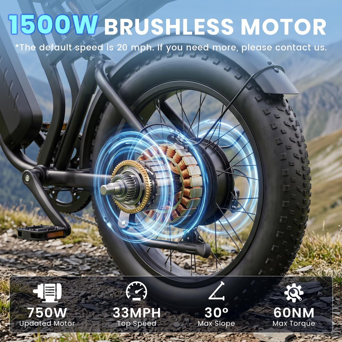 1500W Electric Bike with 48V 15Ah Removable Battery R901253