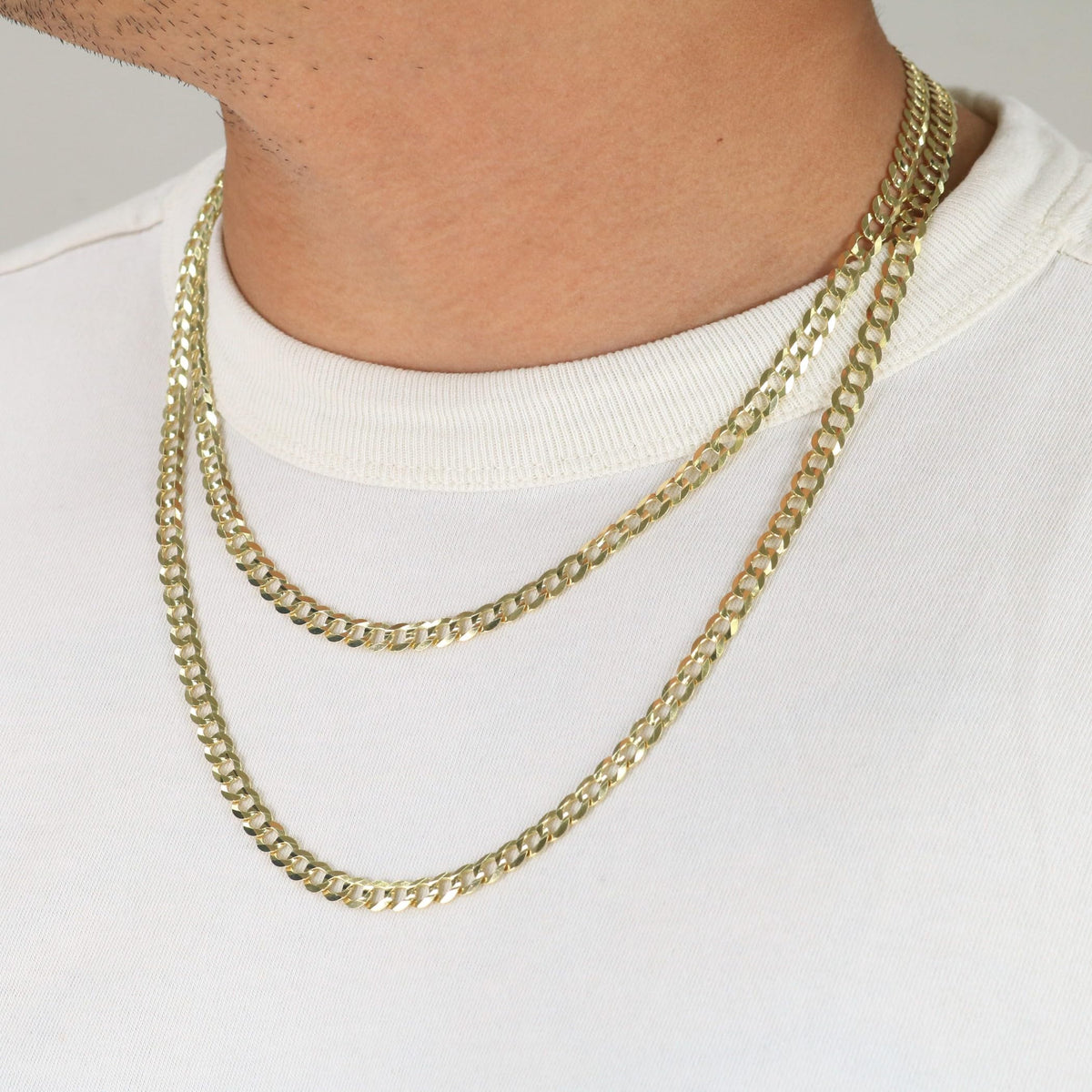 10k Yellow Gold Cuban Curb Link Chain Necklace O478