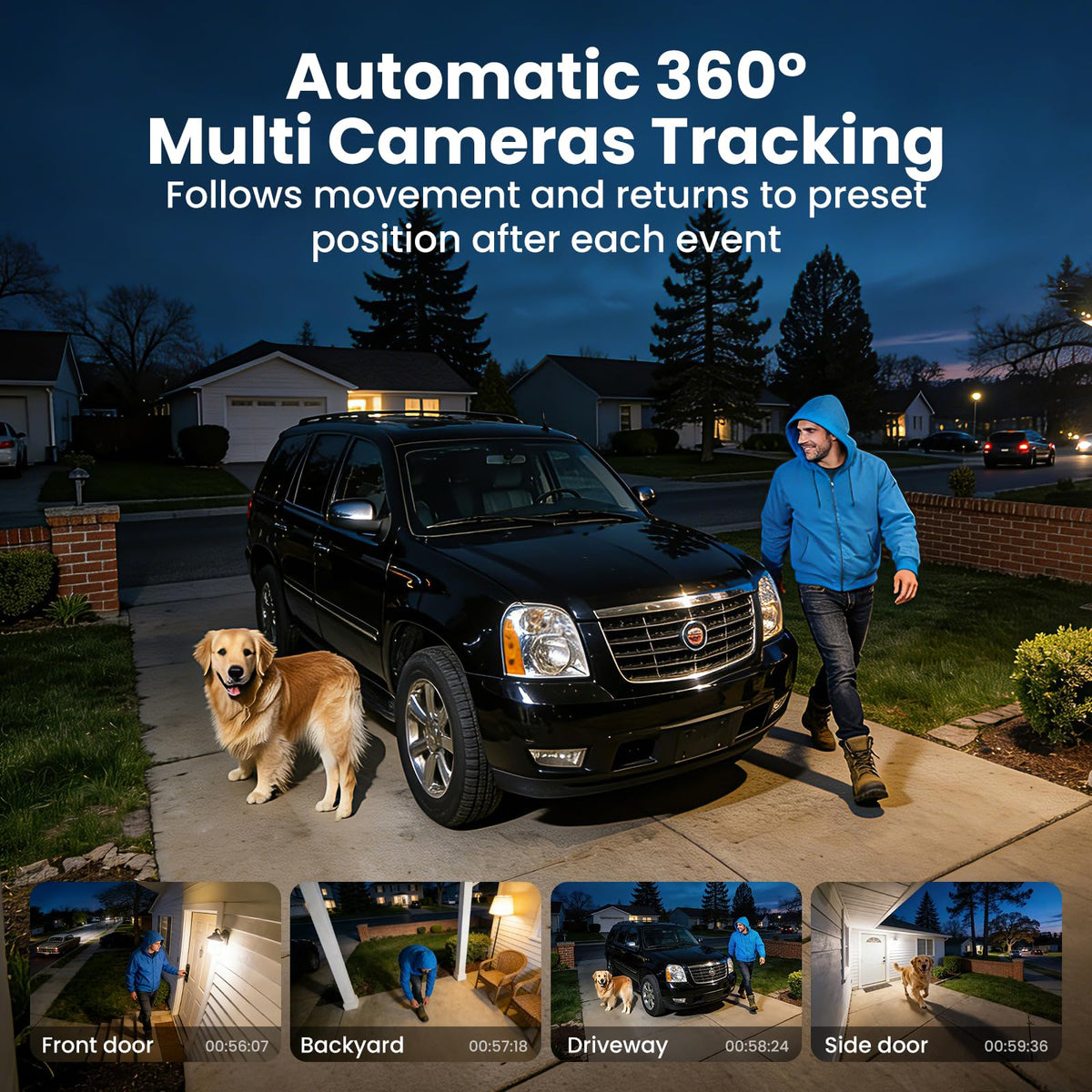 5MP Wireless Outdoor Security Cameras 4-Cam Kit C557029