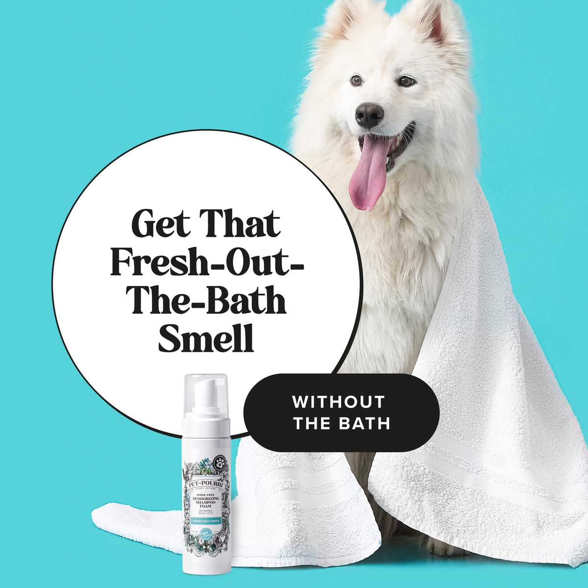 Rinse-Free Deodorizing Dry Shampoo for Dogs & Cats, 6 Fl Oz X102
