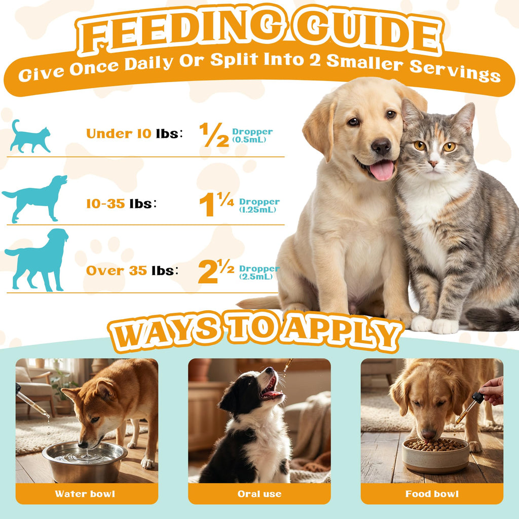 4-in-1 Natural Herbal Supplement Drops for Dogs & Cats W356