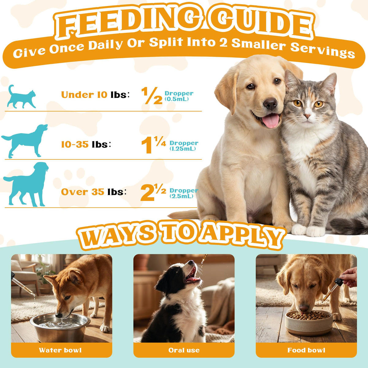 4-in-1 Natural Herbal Supplement Drops for Dogs & Cats W356