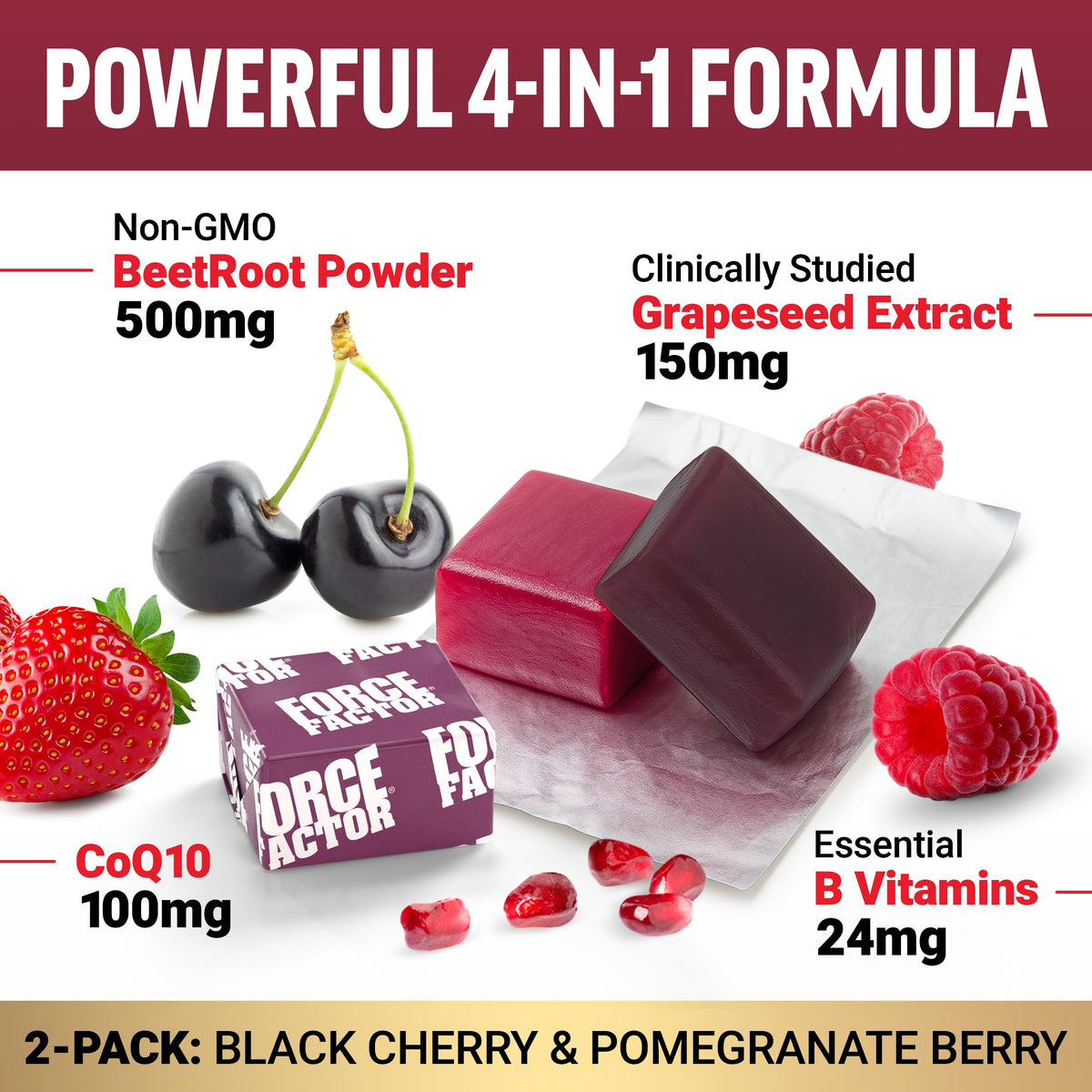 Total Beets Heart Health Blood Pressure Support Chews with CoQ10, 60 Soft X7178