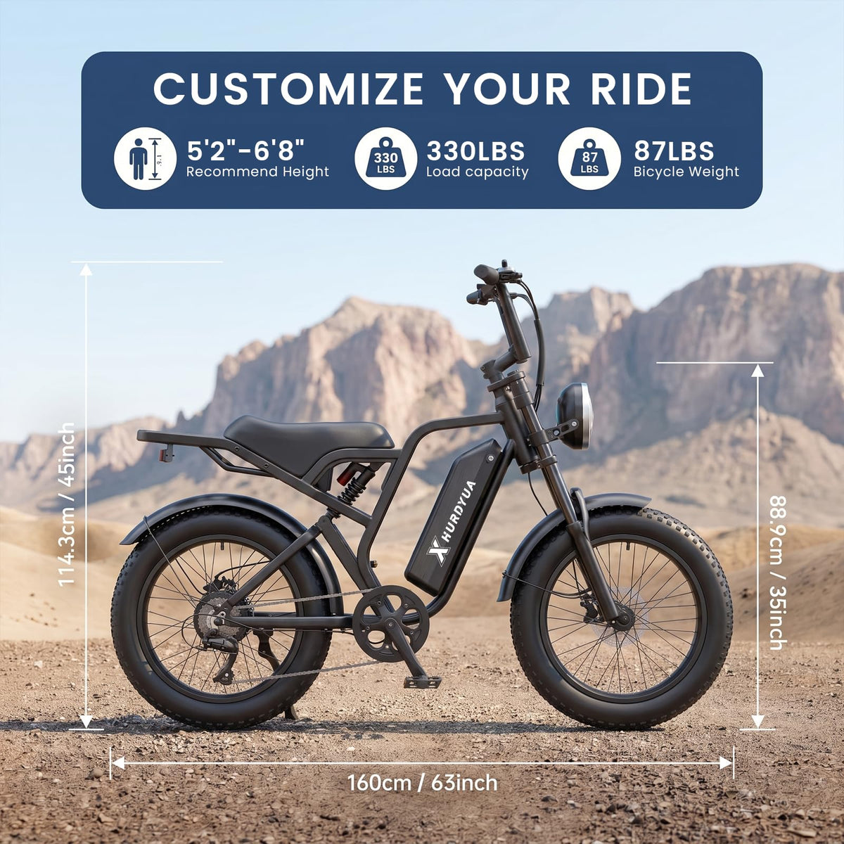 1500W Electric Bike with 48V 15Ah Removable Battery R901253