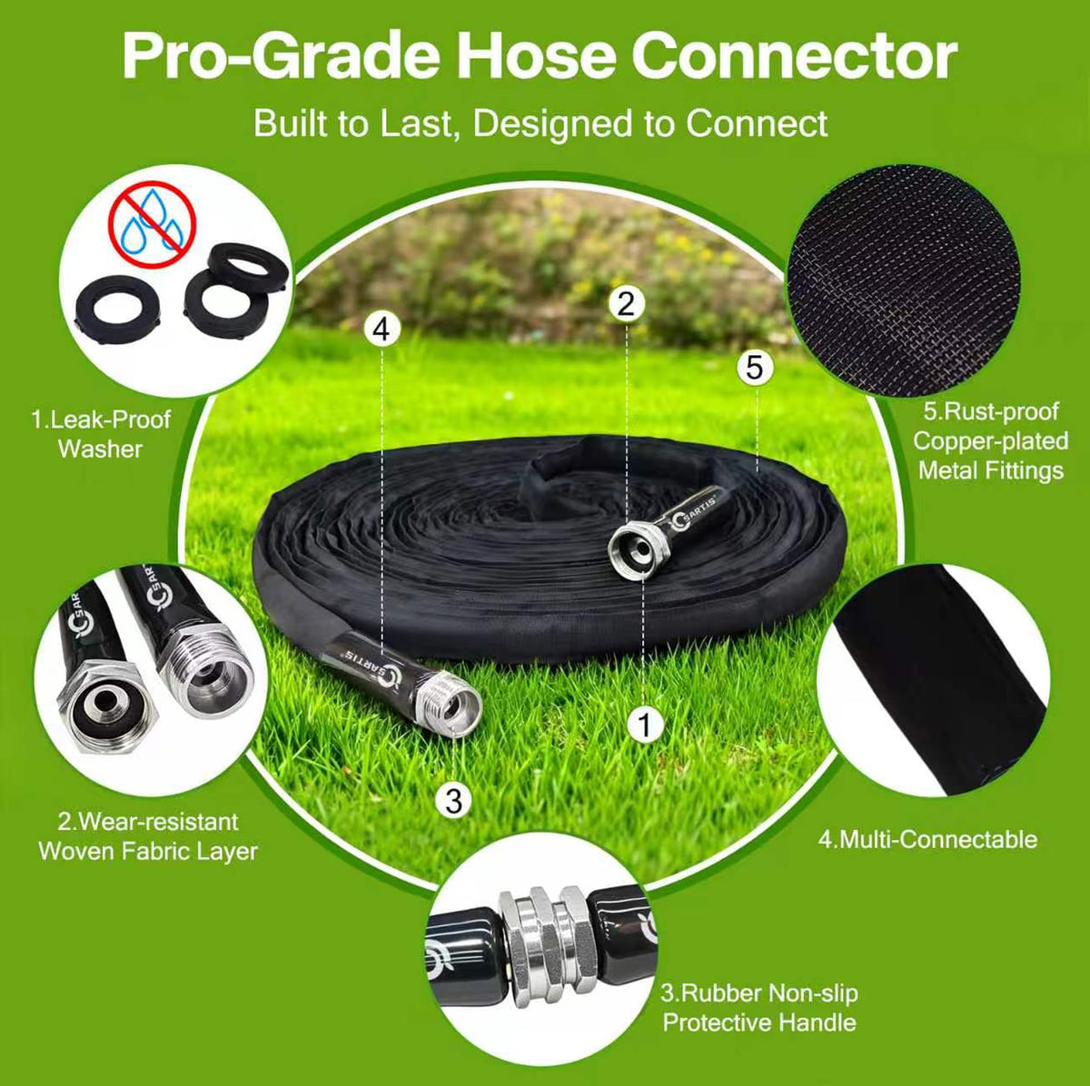 100 ft x 5/8 in Black All-Weather Garden Hose Q2259
