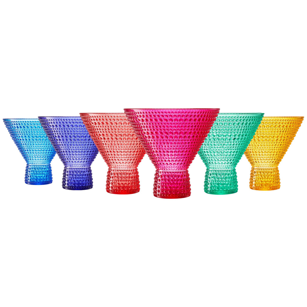 Plastic Martini & Cocktail Drinking Glasses Set of 6 14oz Shatterproof Acrylic F721167
