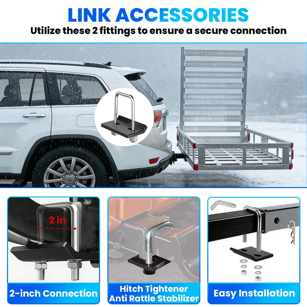 500LBS Heavy-Duty Aluminum Hitch Cargo Carrier with Ramp F203381