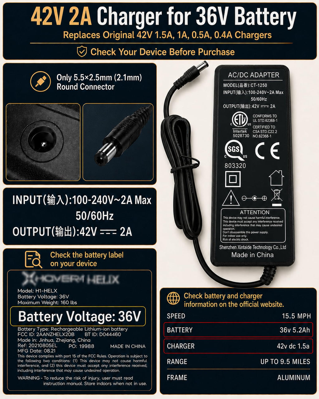 42V 2A Electric Scooter Charger Q83998