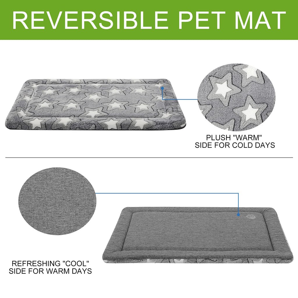 30"x20" Star Pattern Grey Dog Crate Pad S177