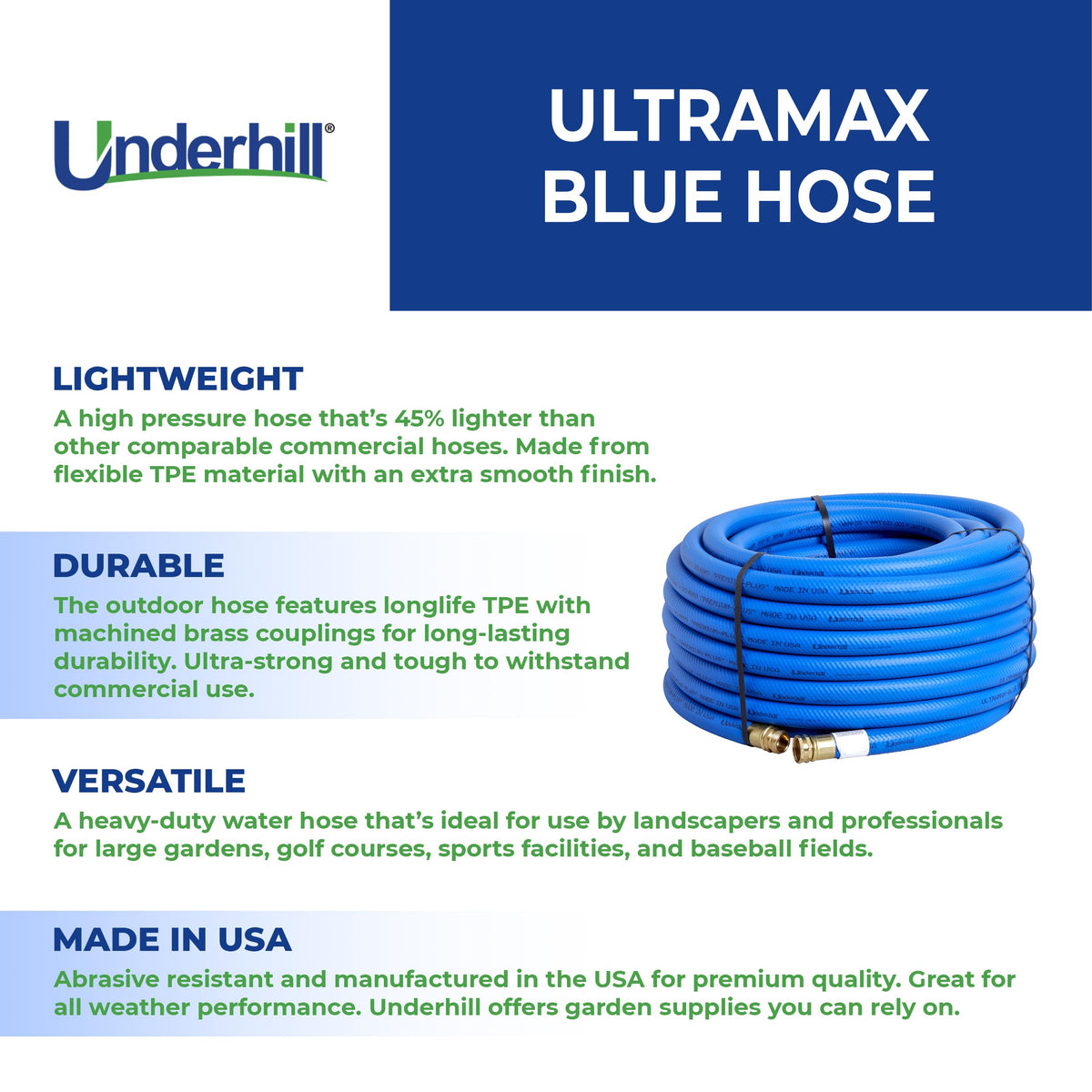 Blue 100 ft Lightweight Flexible Anti-Kink Garden Water Hose Q12864