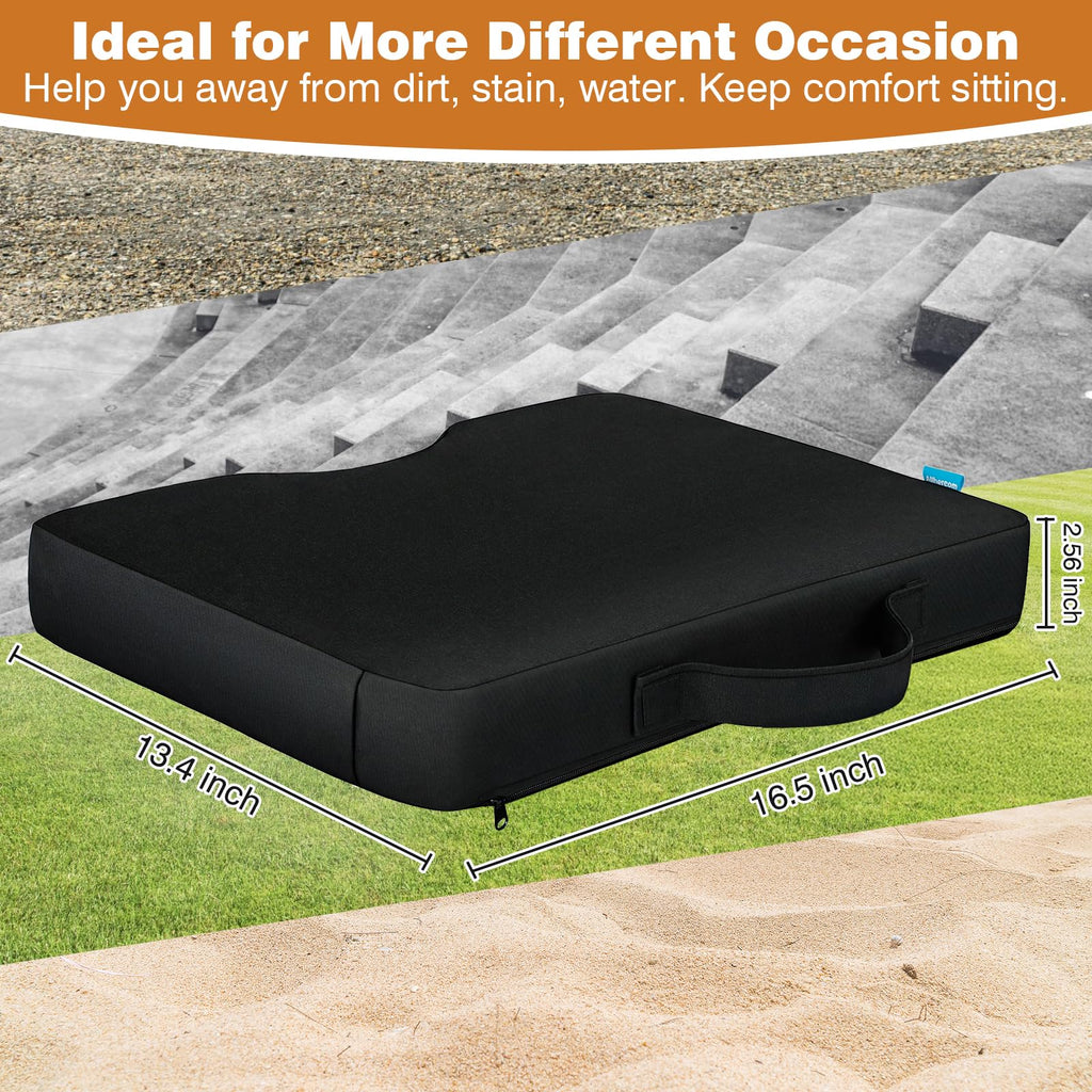 Portable Extra Thick Waterproof Stadium Seat Cushions with Handle, 2PCS K40326