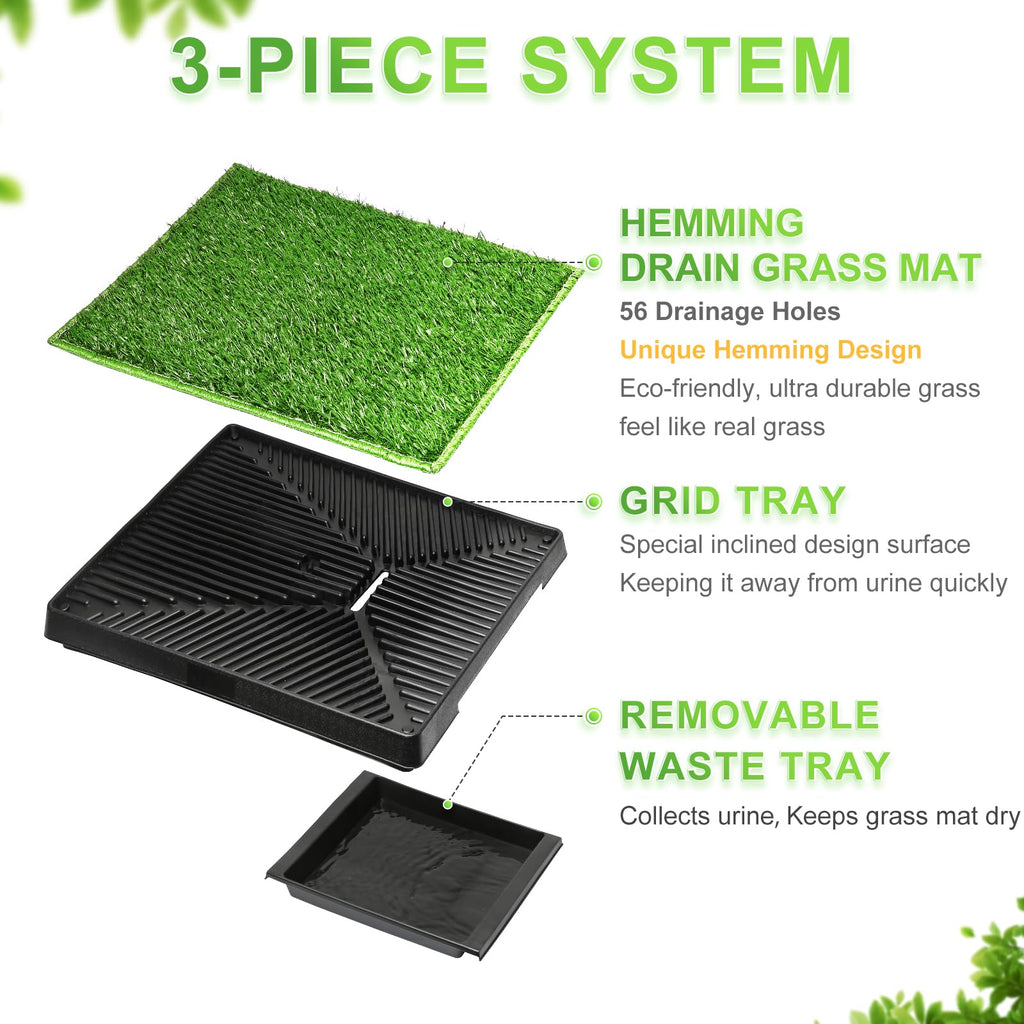 Dog Toilet Indoor Puppy Training Pad with Artificial Turf, 25"×20" R98674