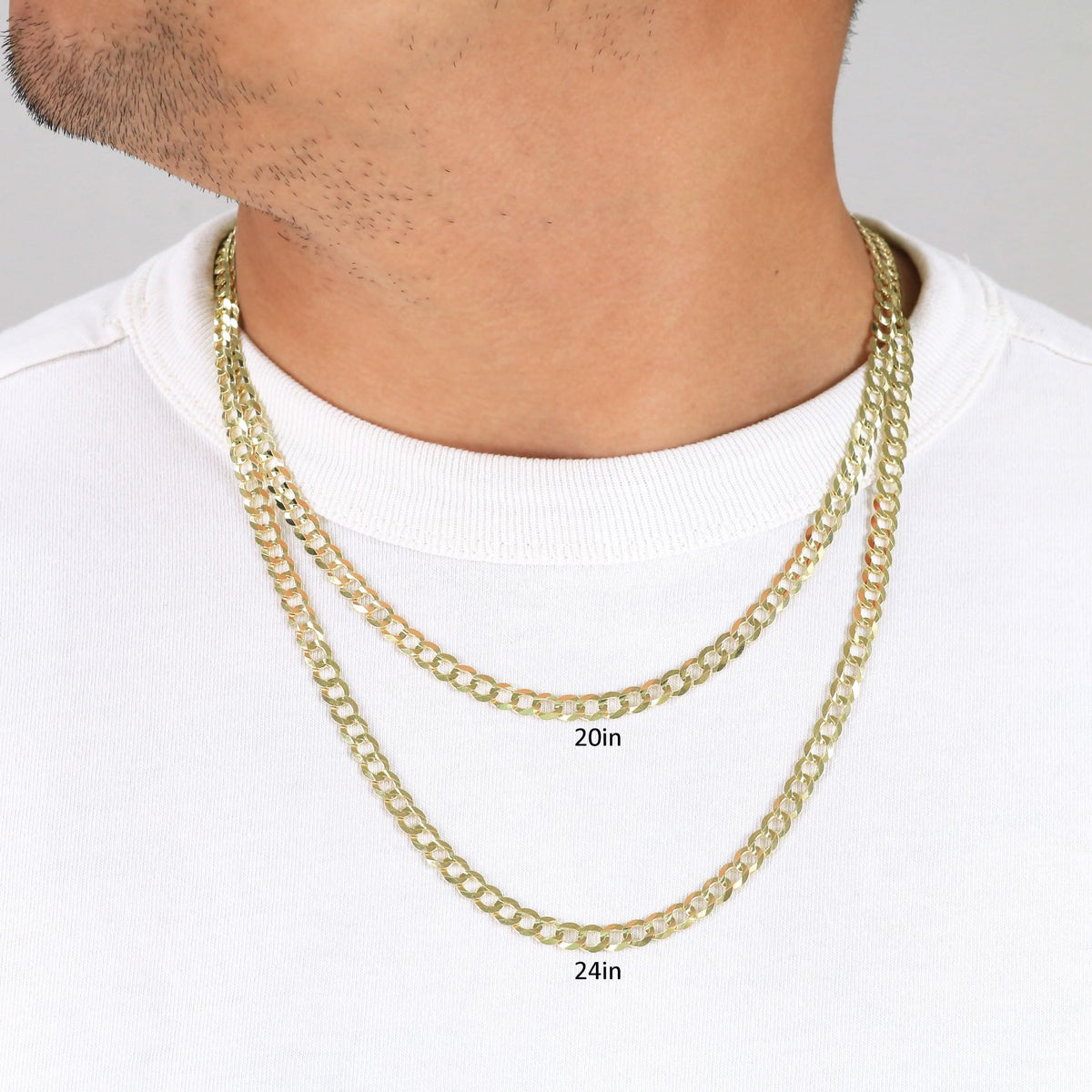 10k Yellow Gold Cuban Curb Link Chain Necklace O478
