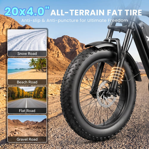1500W Electric Bike with 48V 15Ah Removable Battery R901253