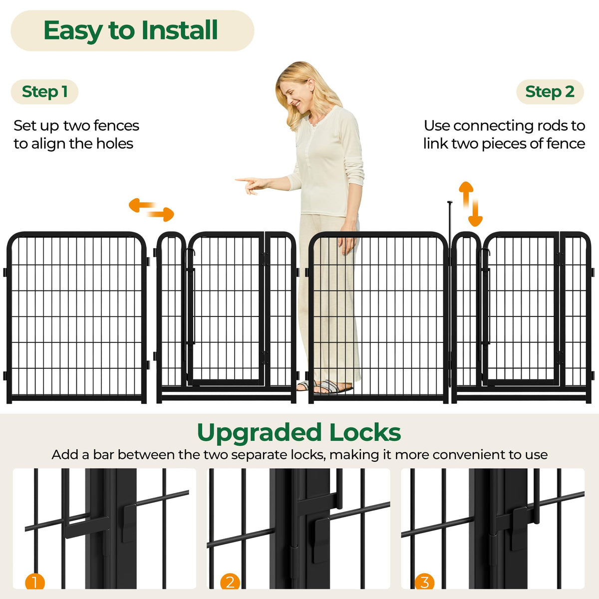 32 Inch 16 Panels Heavy Duty Dog Playpen V592
