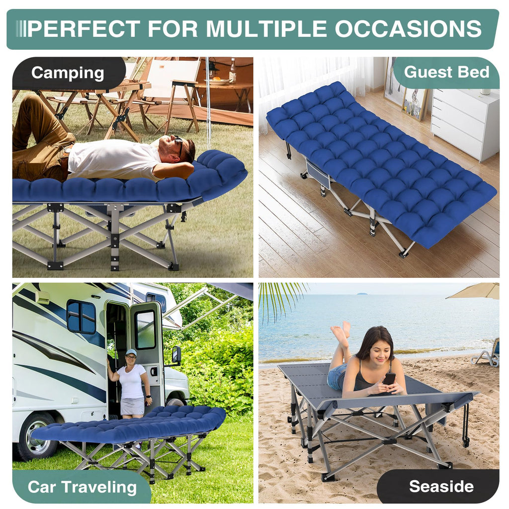 Folding Camping Cot with Mattress and Carry Bag E3380