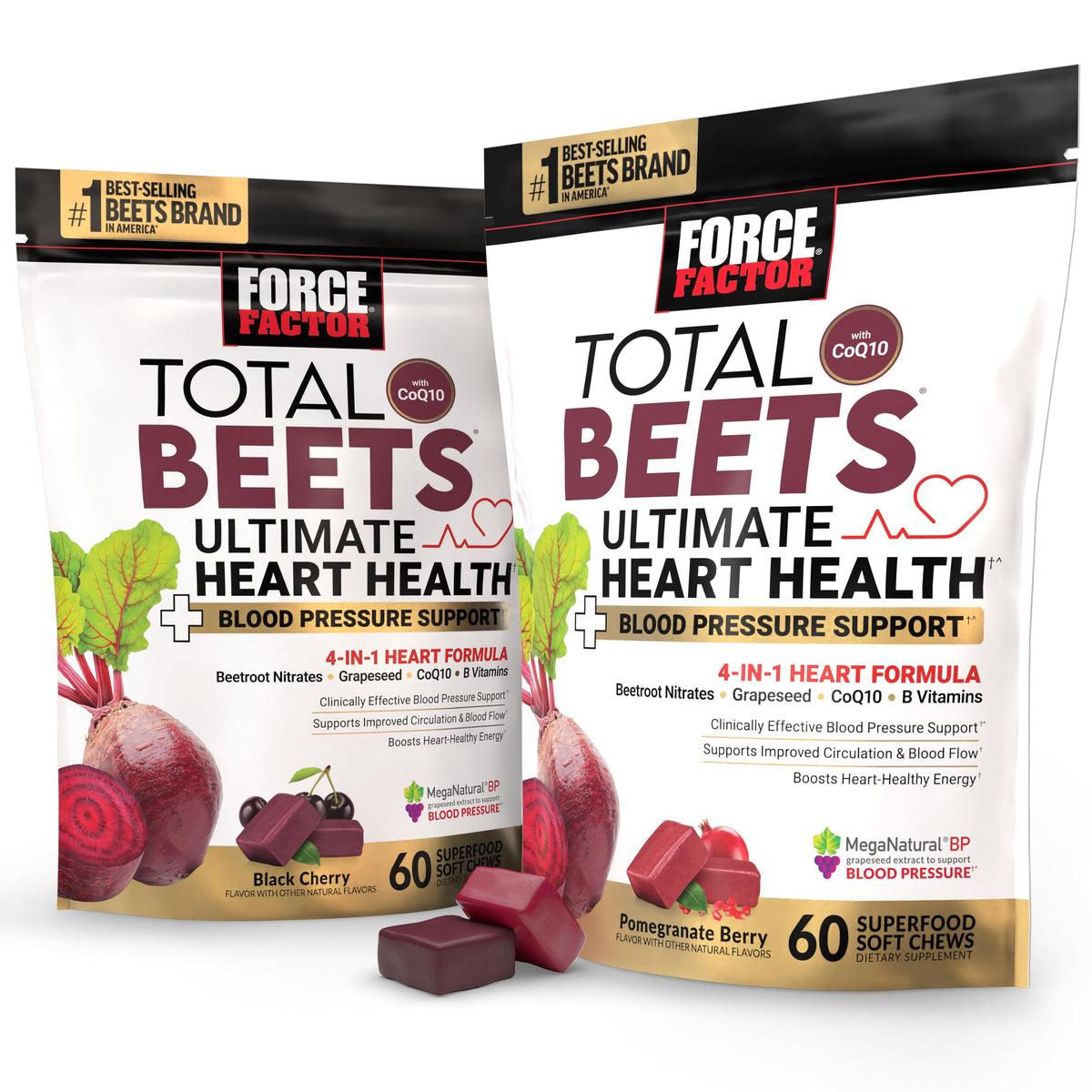 Total Beets Heart Health Blood Pressure Support Chews with CoQ10, 60 Soft X7178