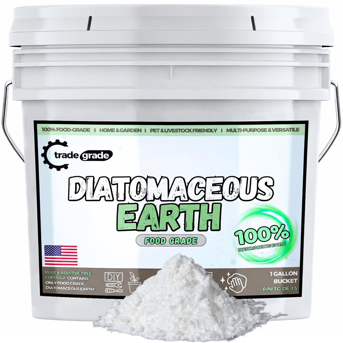 100% Food-Grade Diatomaceous Earth Powder 1 Gallon H44286