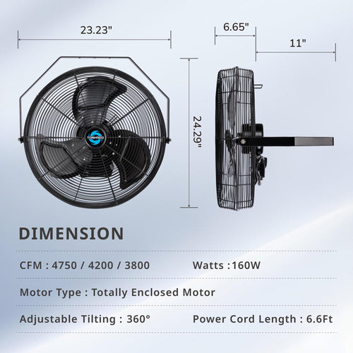 20-Inch High Velocity Outdoor Wall Fan O34314