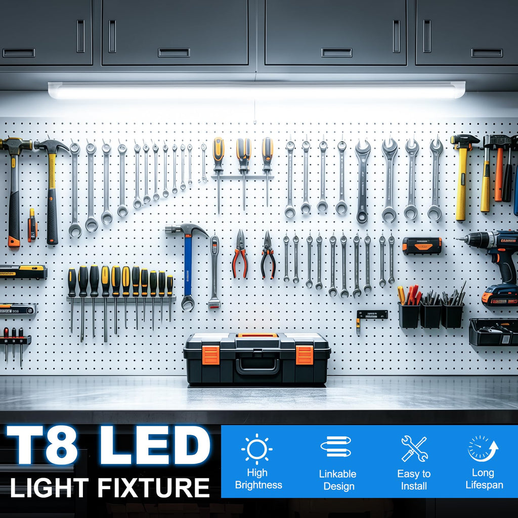 2FT 22W 3300LM 6000K Cool White Linkable LED Shop Lights Q9334
