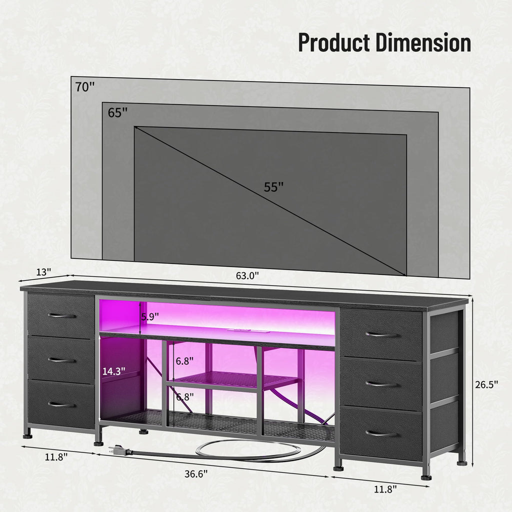 63 Inch LED TV Stand E428