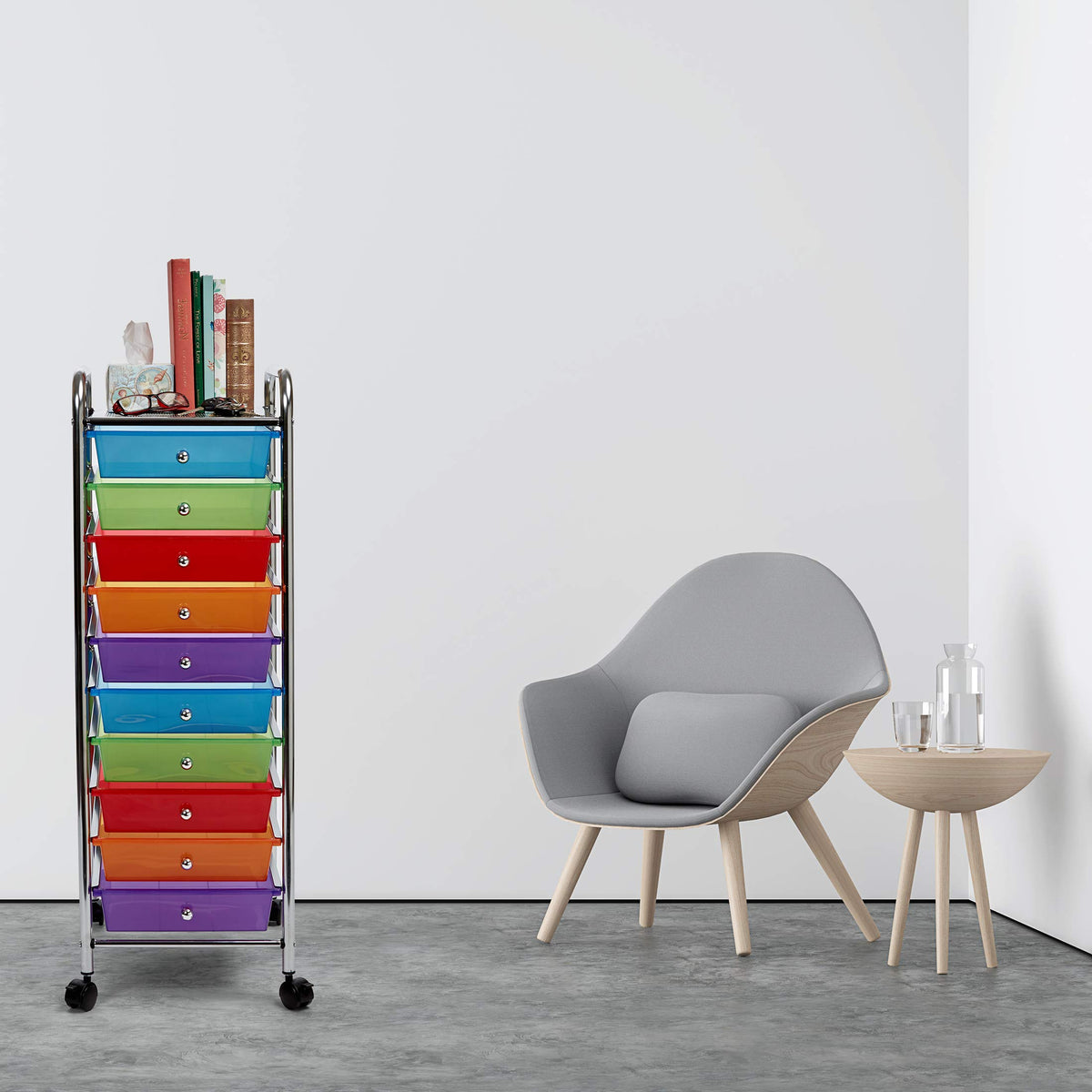 10 Drawer Rolling Storage Cart U468