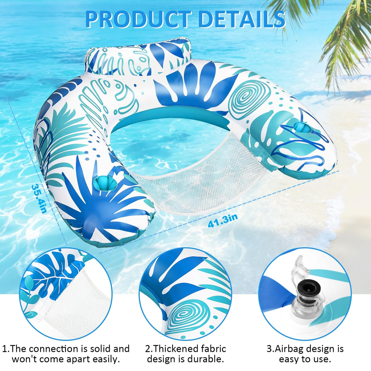 Inflatable Pool Float Chair 3 Pack Q12023