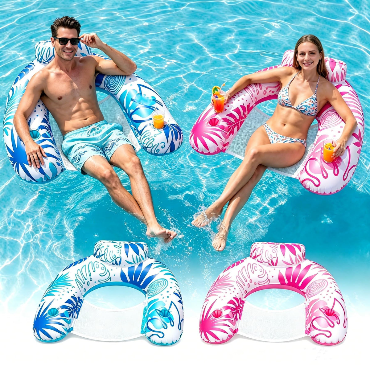 Inflatable Pool Float Chair 3 Pack Q12023