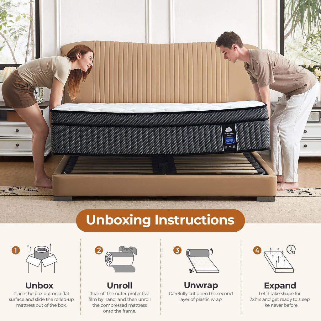 10 inch Full Size Hybrid Mattress in a Box F9364