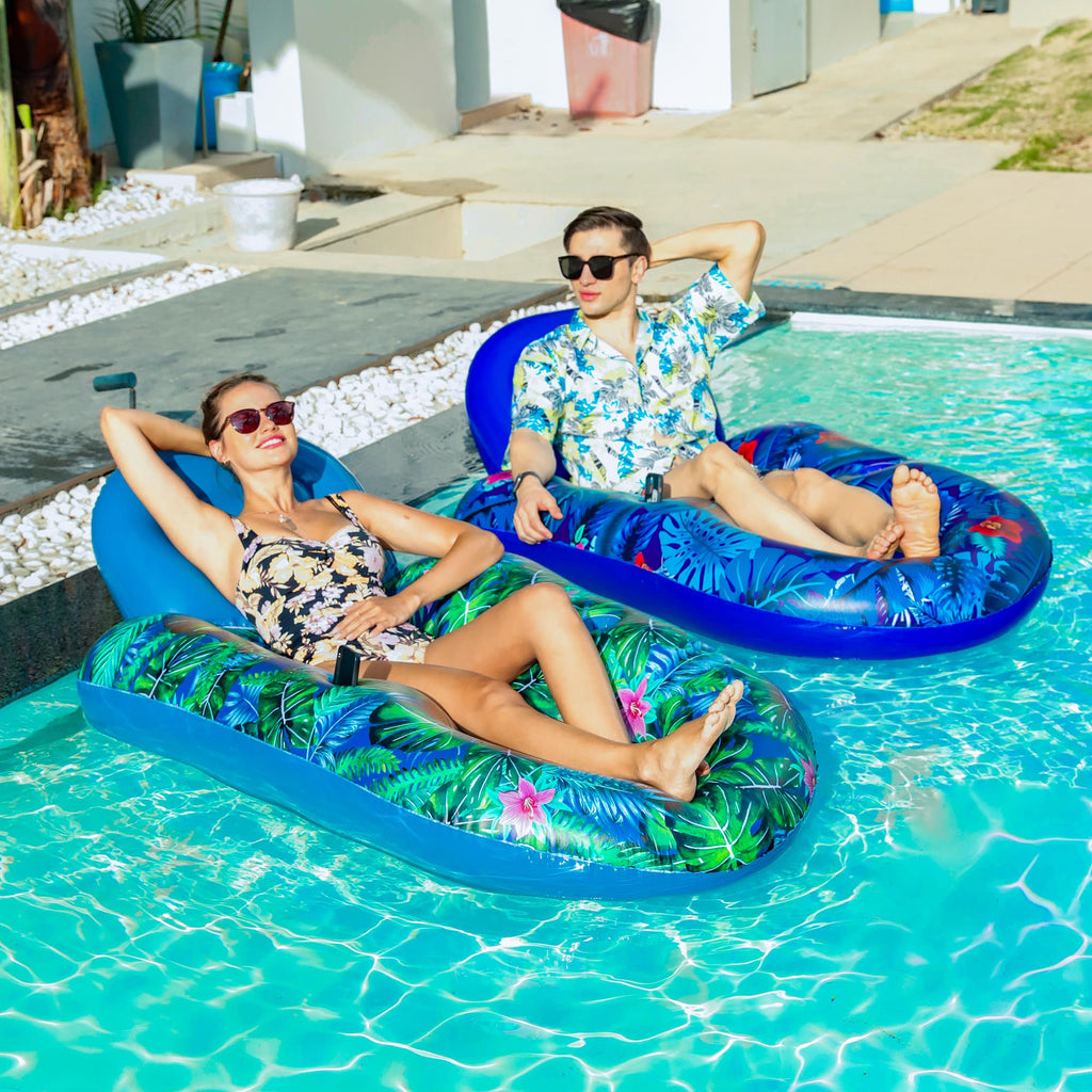 Inflatable Pool Float Chair with Cup Phone Holder G74556