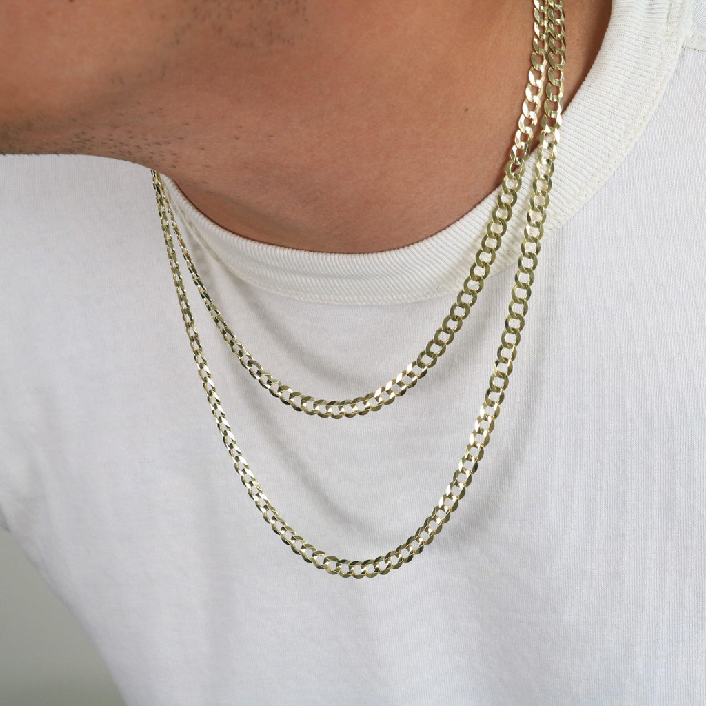 10k Yellow Gold Cuban Curb Link Chain Necklace O478